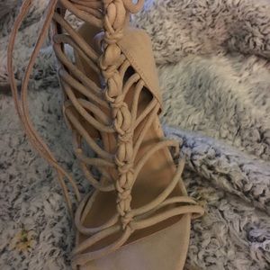 Ankle wrap gladiator heels zip up on side 8